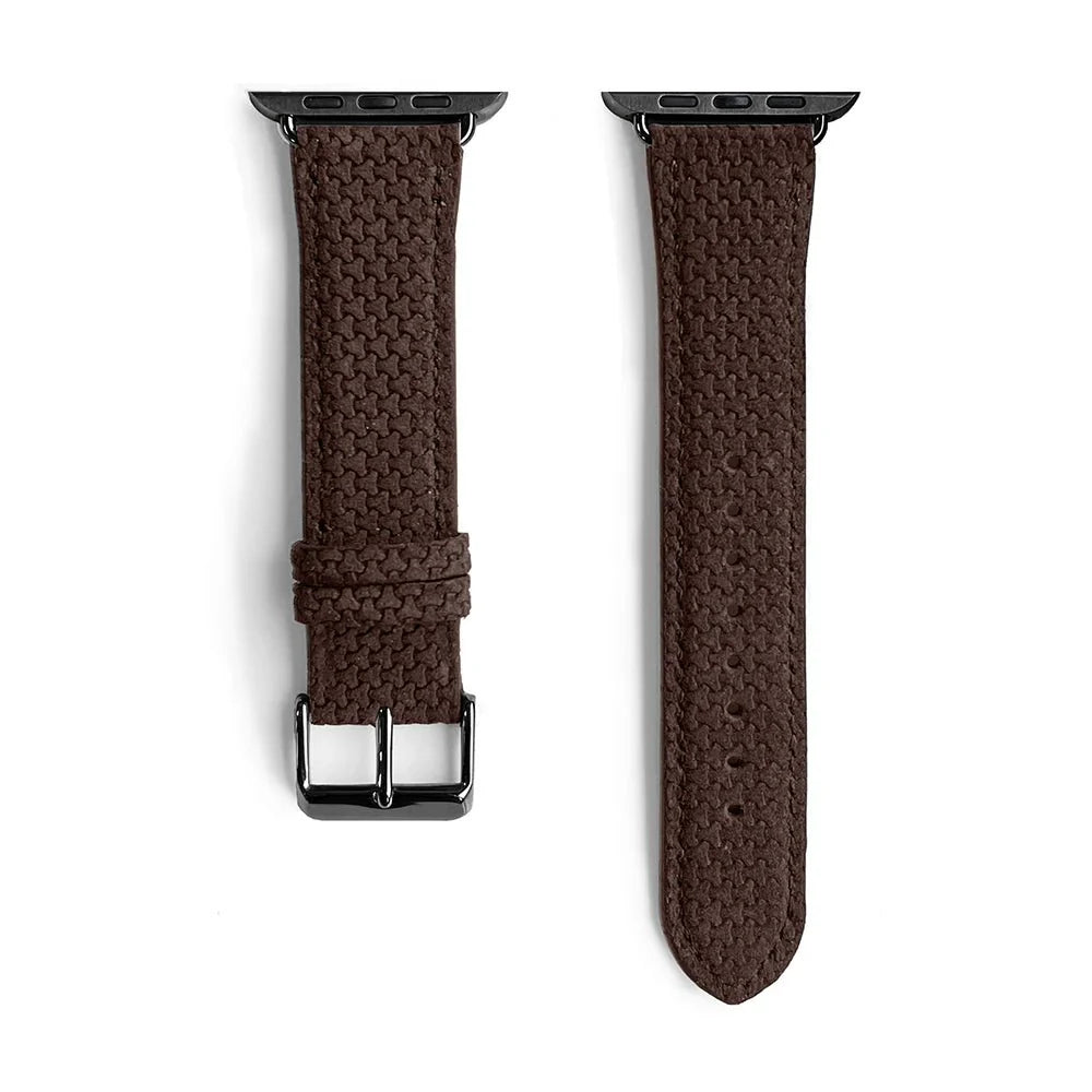 Le Graphite | Bracelet Cuir véritable texturé (effet fibre de carbone) - quickz - it